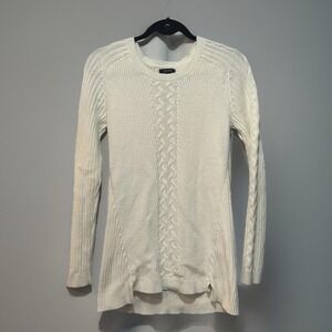 Nautica Cream Cable Knit Long Sleeve Tunic Sweater Casual Womens Large‎